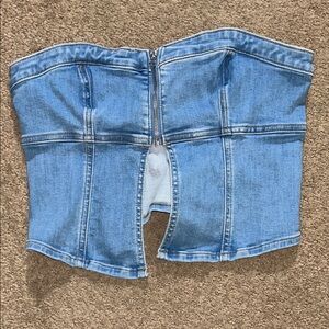 American Eagle Outfitters Blue Denim Corset Top